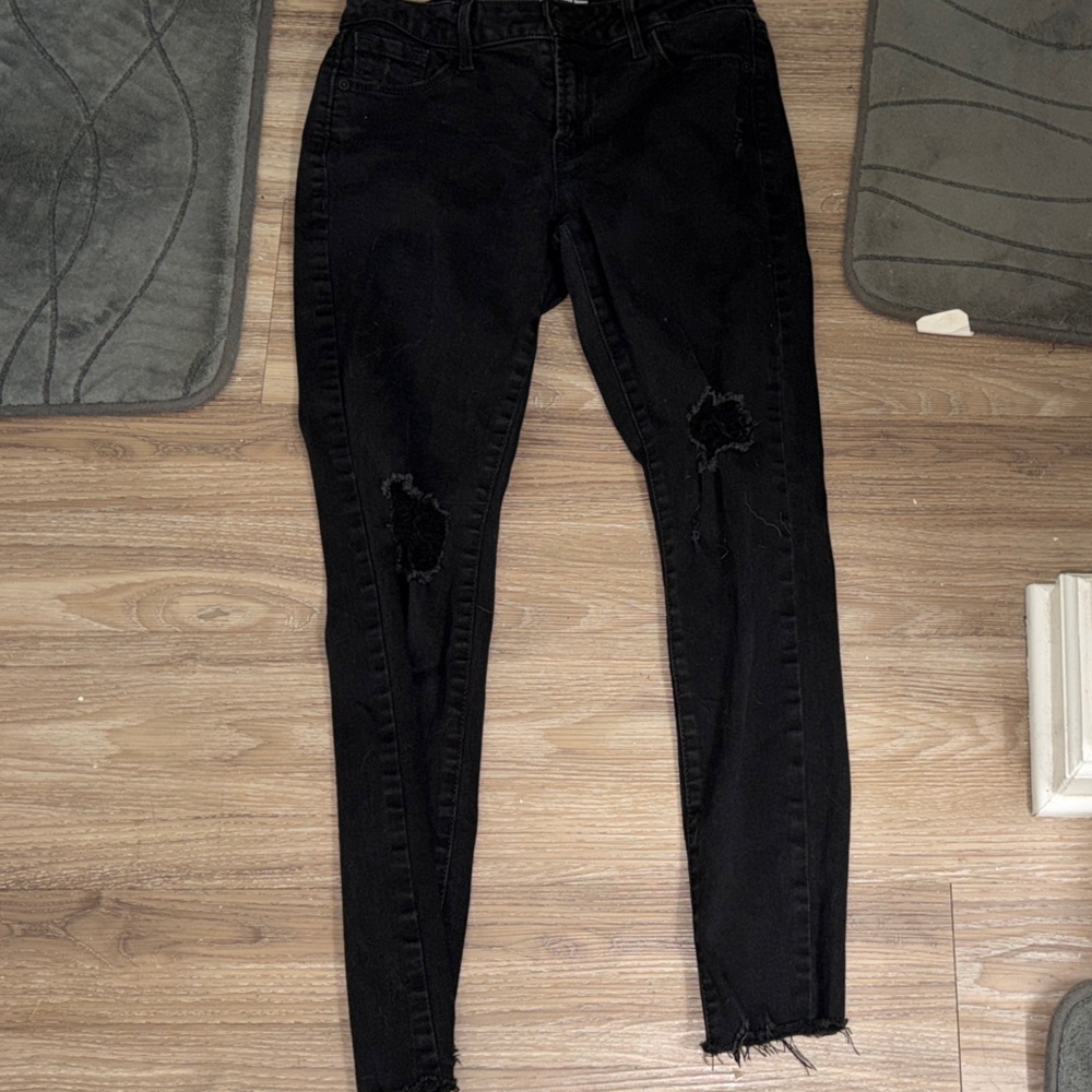 Old Navy Black Ripped Skinny Jeans